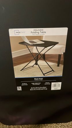 Main stay adjustable folding table black brand new