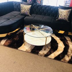 Black And Gold Sectional.