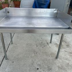 Table Stainless Steel The Top Dim 48”x31”x31” 37” Side