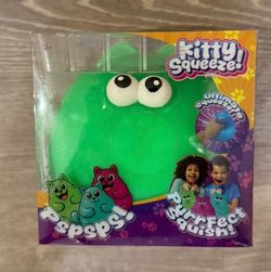 Kitty Squeeze Squishy Stress Toy Green