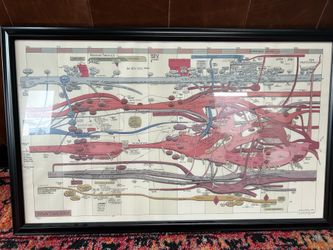 Classic Art Ward Shelley Downtown Body 2008 Signed By Artist History Of New York City 24 X 39 Professionally Framed Art
