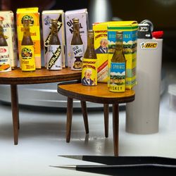 1:12 scale bottles with boxes