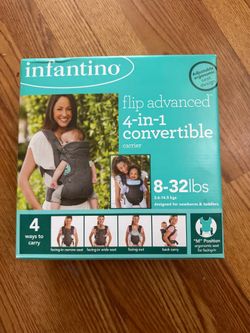 Infantino Flip 4-In-1 Convertible Baby Carrier - Gray: Features Padded Shoulder Straps & Buckle Closure