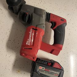 Milwaukee Fuel 1” Rotary Hammer And Battery 