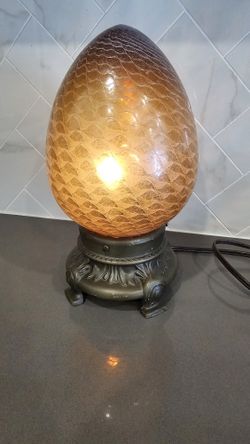 Vintage-Style Hand-Blown Glass Egg Accent Lamp - Springdale Lighting 11" h