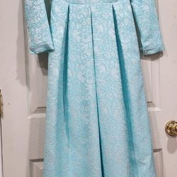 Beautiful turquoise blue maxi dress with pockets made in turkey