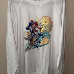 Pokemon Center SKYLA Pokémon Trainers White French Terry Crew Neck Sweatshirt XL