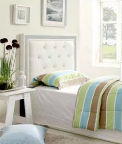 Queen headboard sparkly white