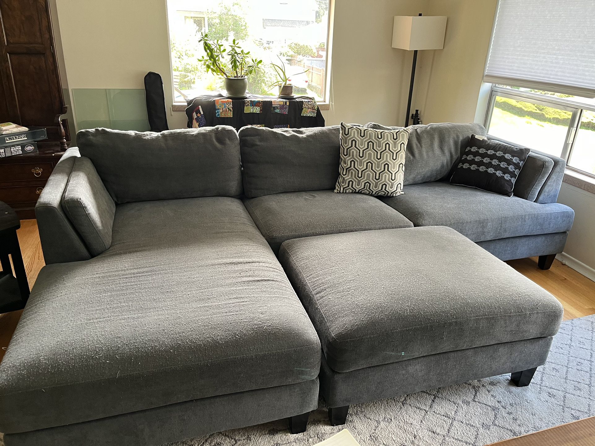 Very Comfortable Blue-gray Sofa 