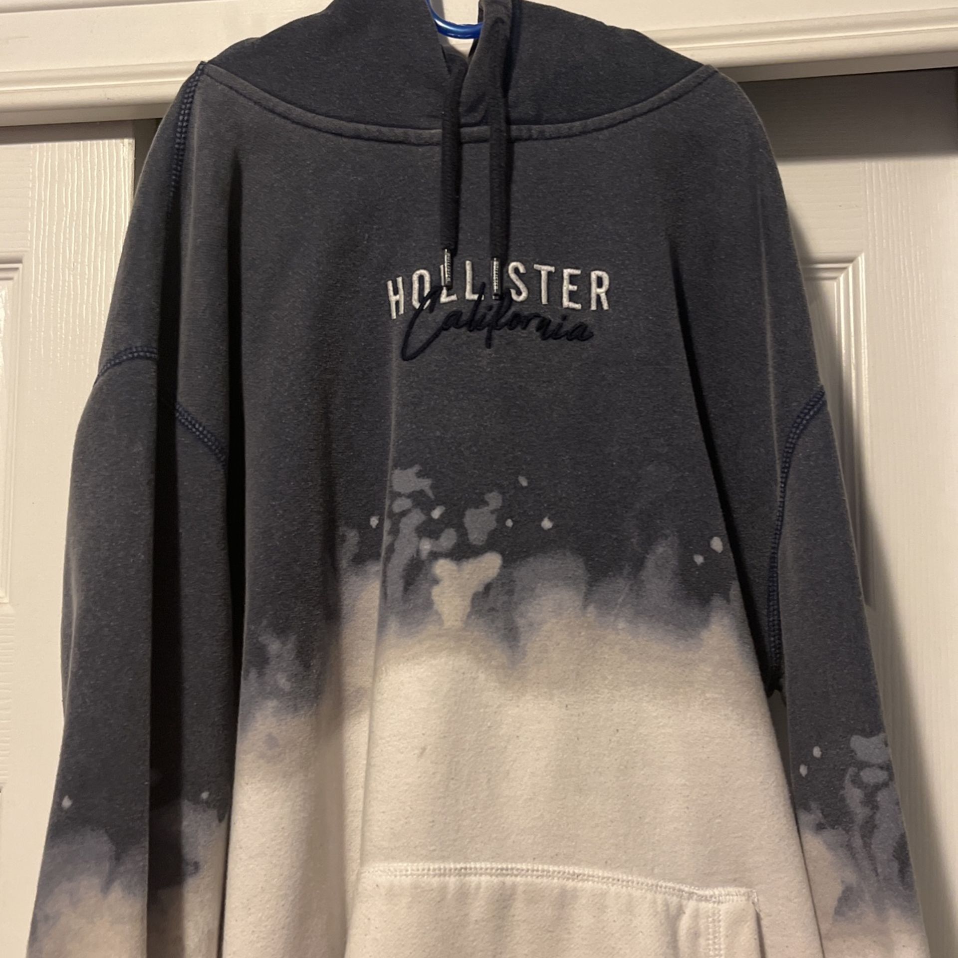 Hollister Blue And White Hoodie