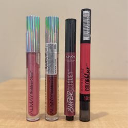 Almay, NYX, Maybelline lip color & lip gloss: $3 each