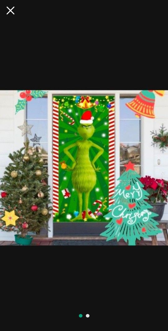 Christmas Grinch Door Cover