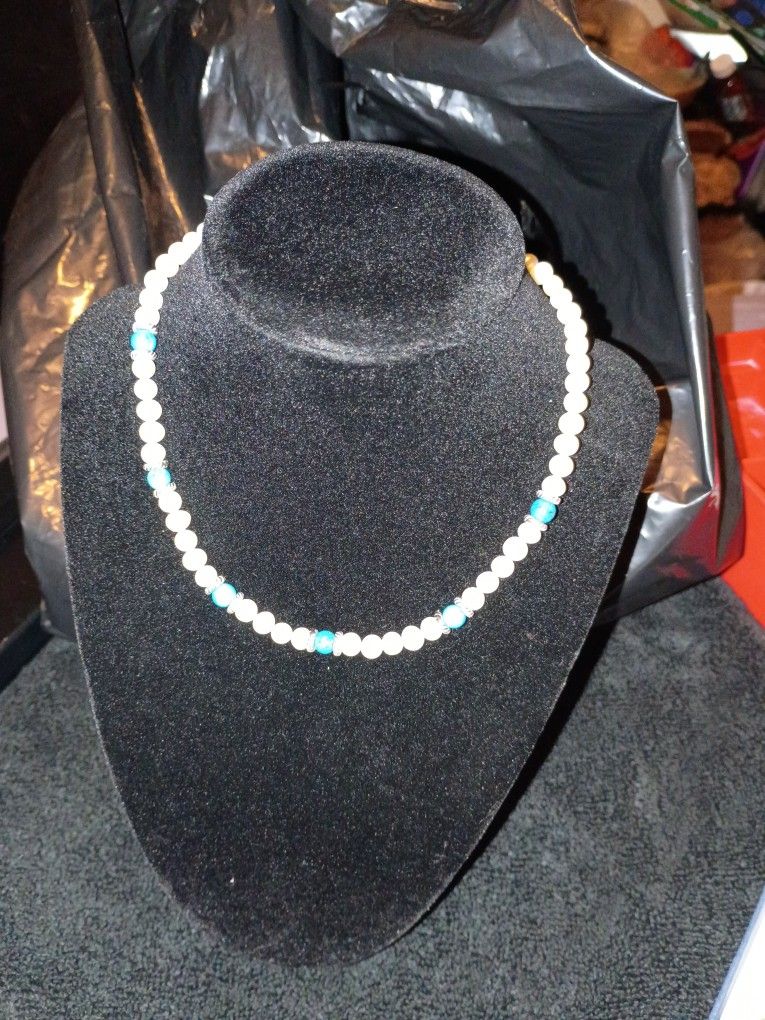 Pearl And Turquoise Necklace