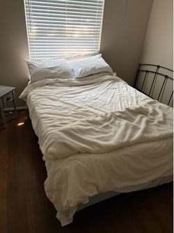 Queen bed frame, mattress and box set