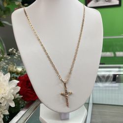 Oro14k Cadena Y Medalla 