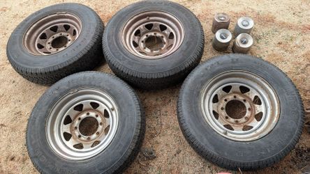 8x6.5 truck wheels and 8.75R16.5LT made in usa vintage van rims & good used 16.5" tires 225 235 75 equivalent rv radial