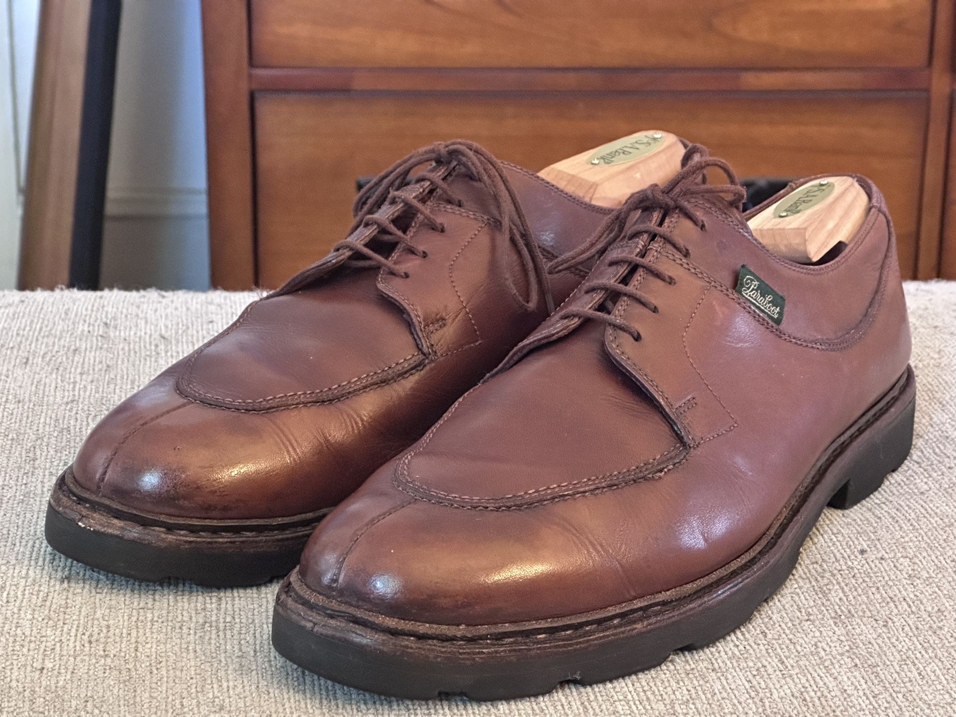 Paraboot Split Toe town Leather Men’s Derby Dress Shoes Size UK 11| US 12