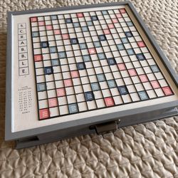 Scrabble Deluxe Wooden Edition – Swivel Board + Storage Drawer – Excellent Condition