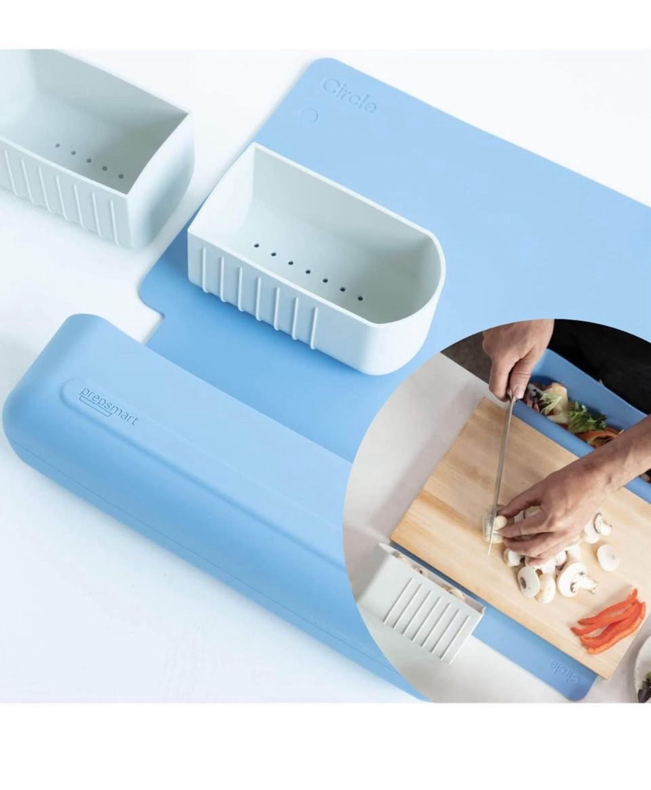 Brandnew PrepSmart Food Prep Deck Station - Food-Grade Silicone - Kitchen Prep Station Cutting Board Containers Organizer - Vegetable Prep Organizer i