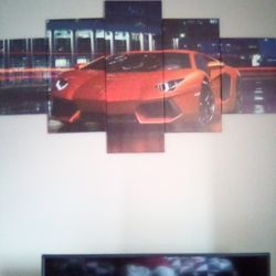 5 Piece Canvas Car Art