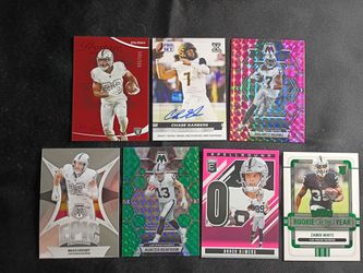 Las Vegas Raiders Football Cards Numbered, Autographed & Parallel Inserts Set of 7 For $10