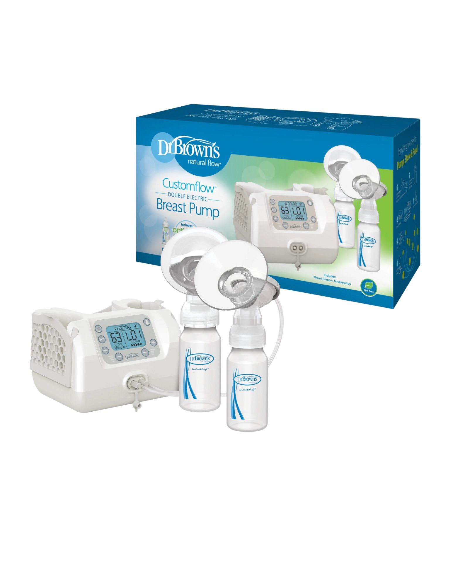 Dr. Brown's Custom Flow Hospital Strength Double Electric Breast Pump with Adjustable Settings