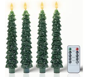 🌲 4 PCS Christmas Tree Candles with Remote and Timer (unopened)