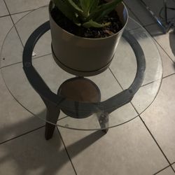 2 Glass Side Tables 