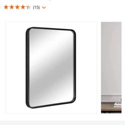 24 in. W x 36 in. H Rectangular Aluminum Framed Wall Mount Bathroom Vanity Mirror in Black
