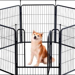Dog Playpen Indoor - Puppy Fence Exercise Pen for Yard Gate 8 Panel 32” Height