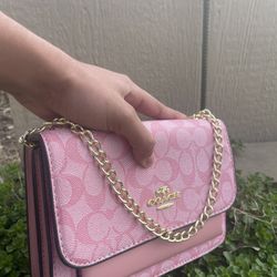 PINK COACH CROSS BAG