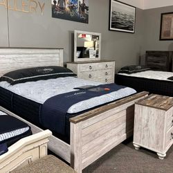 OM• $38 Initial • Brand New Willowton Queen/King Bedroom Set 