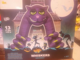 WHISKERS ARCHWAY 13FT TALL LED LIGHTS, HALLOWEEN BLOW UP PROP, BRAND NEW IN THE BOX