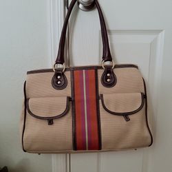 Etro Authentic Canvas Hand Bag, Made In Italy 