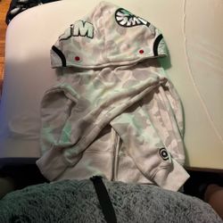 White Glow In The Dark Bape Hoodie