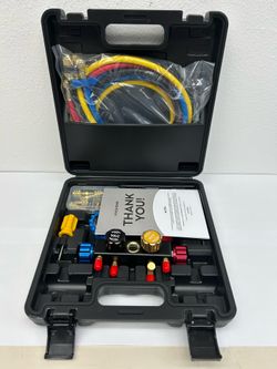 HVAC 4 Valve Manifold Gauge Set