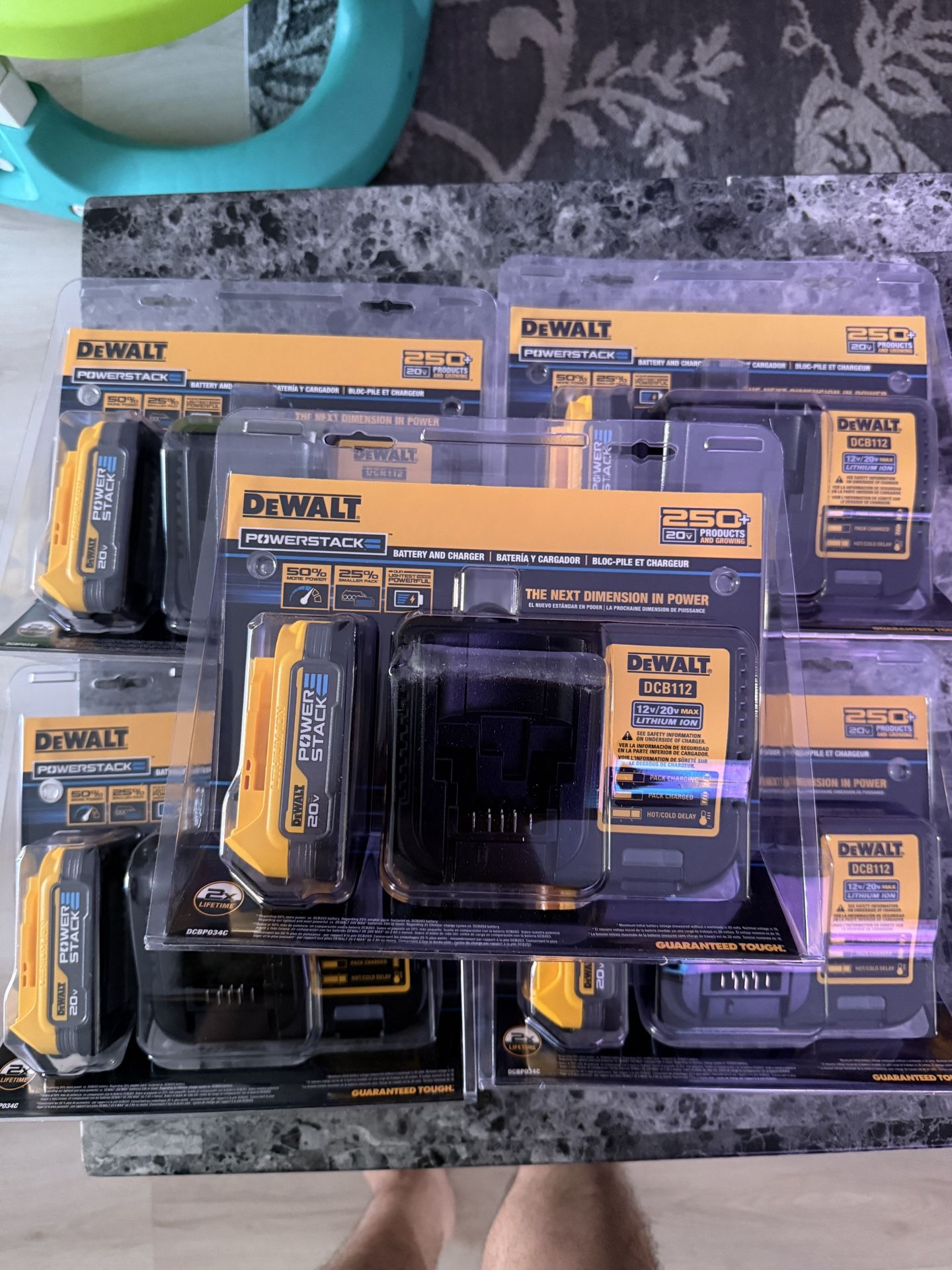 5 Dewalt Power Stack battery’s 