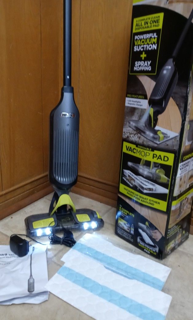 Shark Vacmop Pro Cordless Hard Floor Vacuum Mop With Headlights.