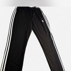 Adidas black track pants with white stripes Size L #athleisure #tracksuit