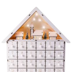Handcrafted White Wooden Advent Calendar 