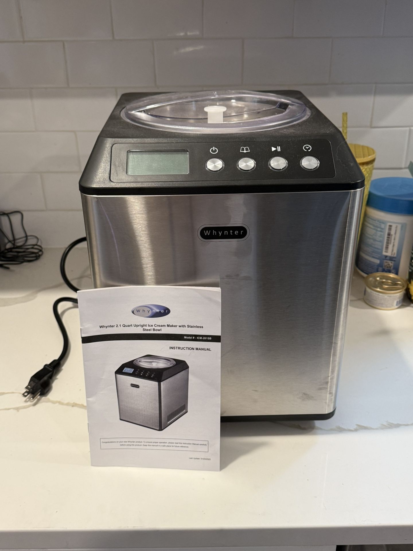 Barely used Whynter Ice Cream Maker ICM-201SB