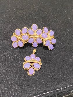 14K GOLD LAVENDER JADE EARRINGS