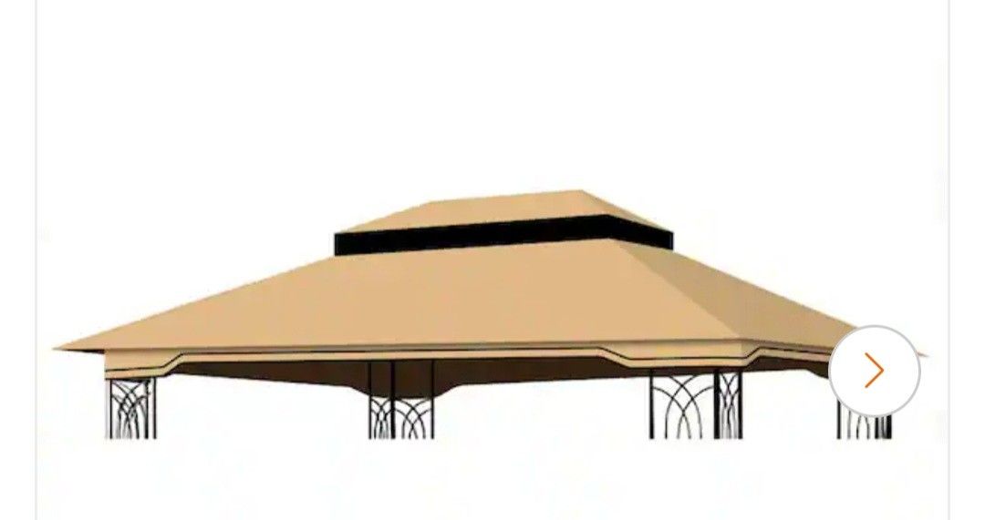 Canopy Replacement Grill Gazebo Outdoor Sun Shelter Replacement Canopy Top, 10 x 12 Double Tiered BBQ Cover Roof for Outdoor Patio Gazebo