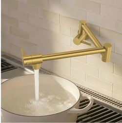 KES Kitchen Gold Pot Filler Folding Faucet Brass
