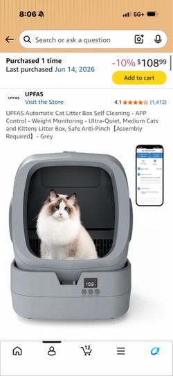 Used automatic cat liter