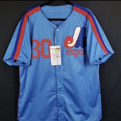 MONTREAL EXPOS TIM RAINES SIGNED BASEBALL JERSEY W/ COA