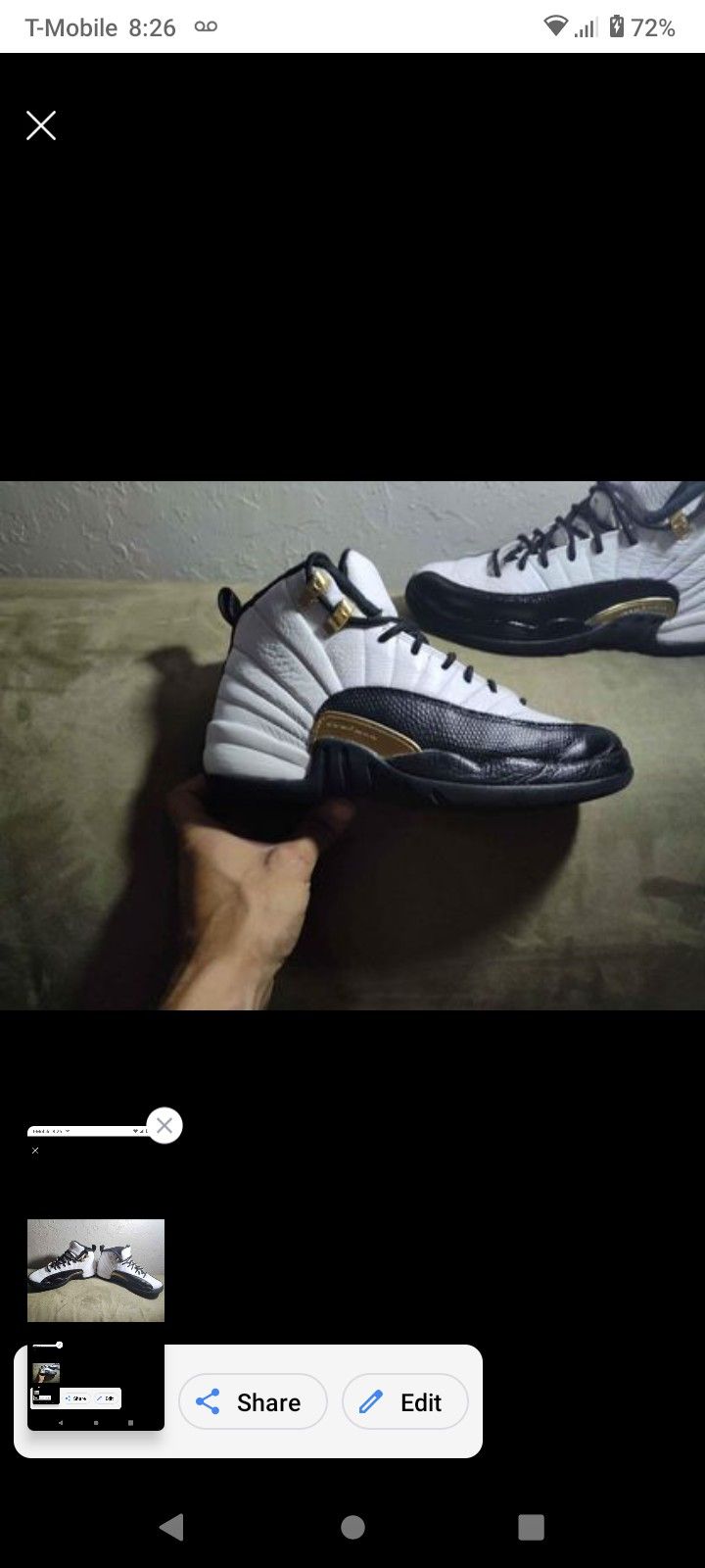 Nike Air Jordan 12 Retro Royalty Taxi GS Size 6Y White Gold Black 153265-170