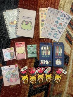 ⁠Kawaii Stationery Bundle - Rainylune, Moomin, Rilakkuma & BT21 (New)