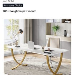 White & Gold Desk (Brand New- In Box)