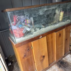 6 0 gallon fish tank with wooden OBO